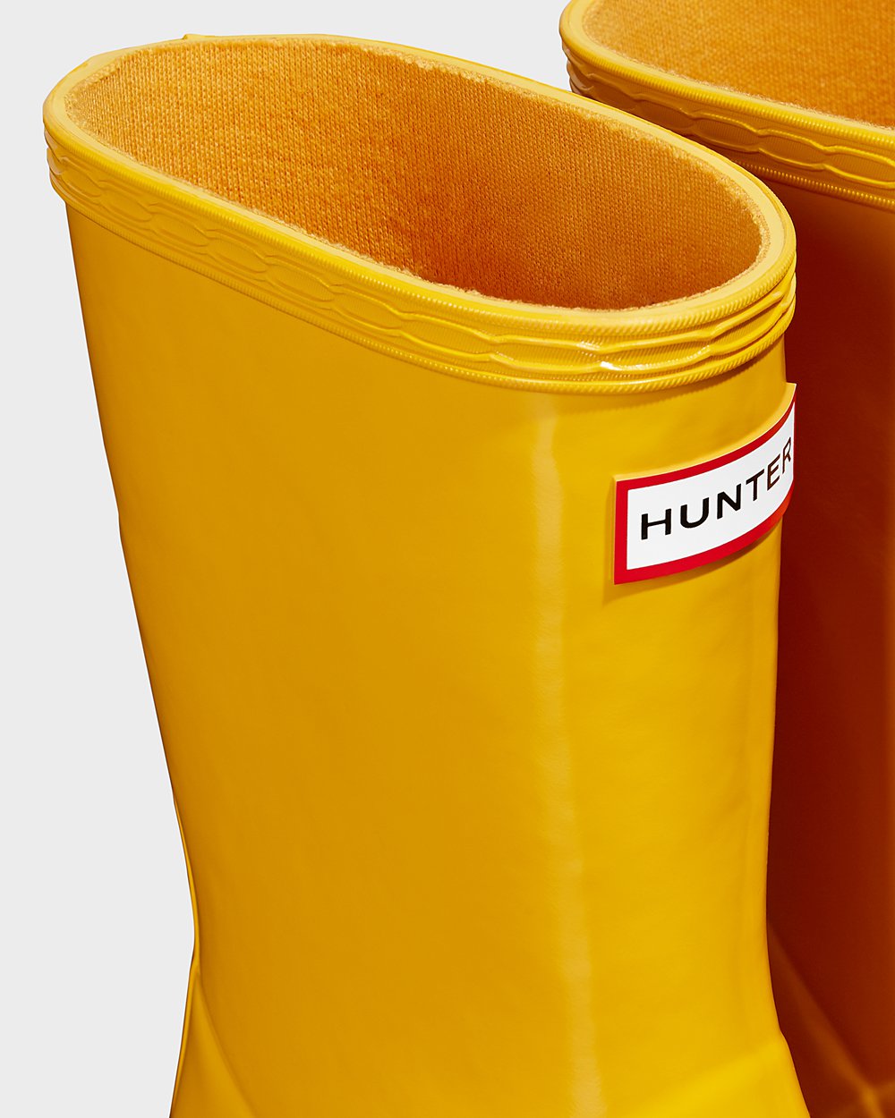 Hunter Original First Classic Gloss Rain Boots - Clearance Kids Yellow - RUJIBC816